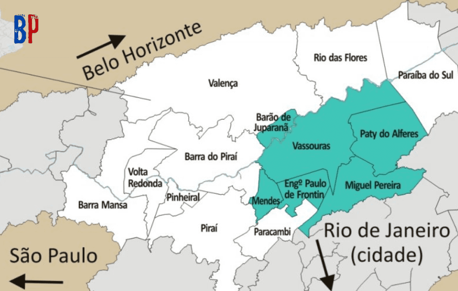 Mapa do Vale do Café - Barra do Piraí